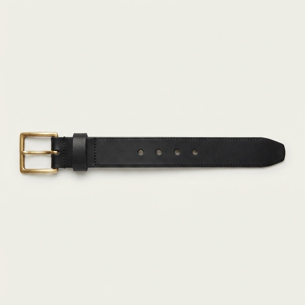 Square Buckle Leather Belt