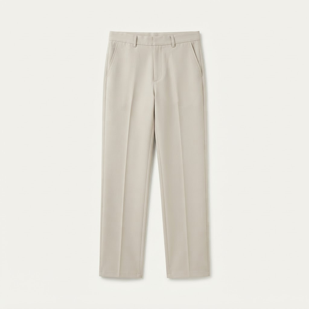 White Straight-Leg Trousers