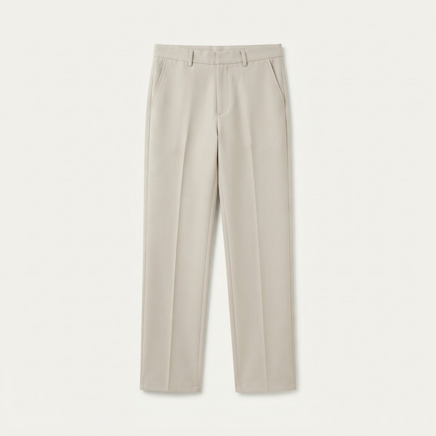 White Straight-Leg Trousers