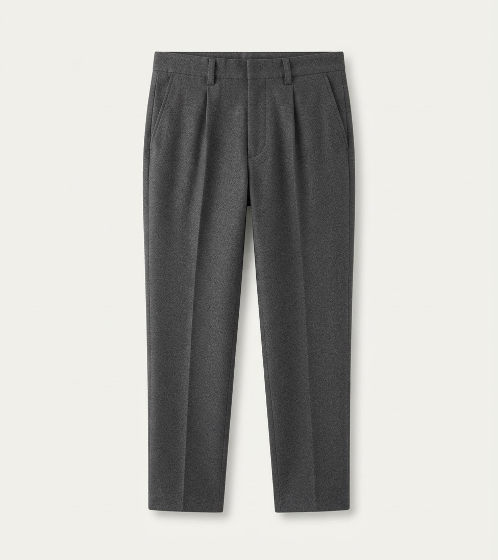 Wool Drape Straight Trousers